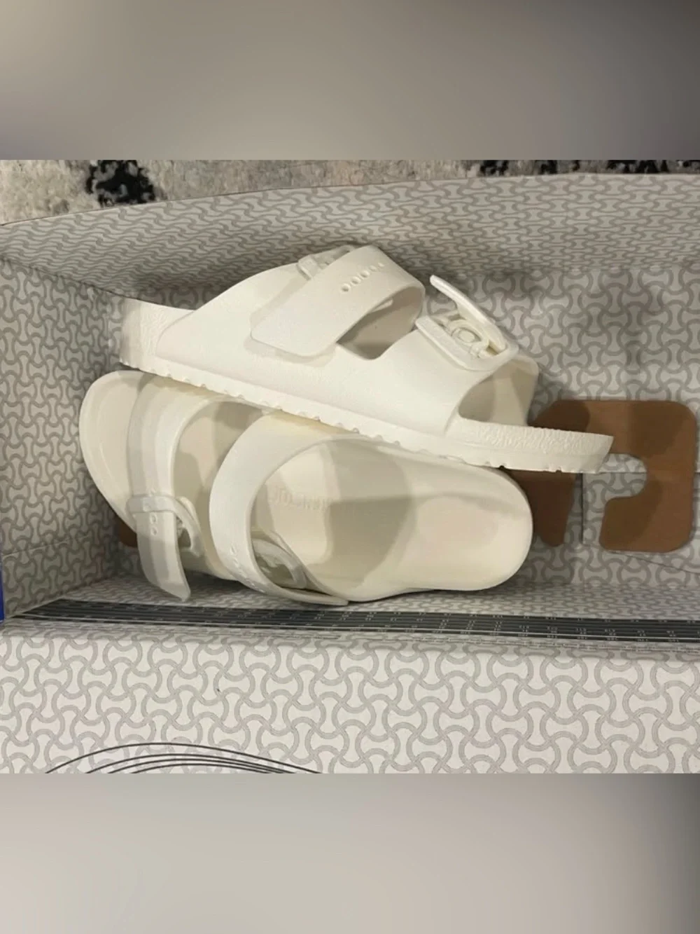 Birkenstock Kids White Two-Buckle EVA Slide Sandals